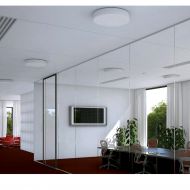 DIAMO Flat round ceiling light made of glass Funktionale und geschmackvolle Bro-Deckenlampe.