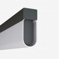 AULA LED line light Halterung der Linienleuchte in Basaltgrau.