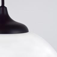 KAVA pendant light with long cable Matt-weier Schirm, abgerundete Halterung, Textilkabel.