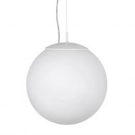 ONA Weie Kugelglas Pendelleuchte mit Stahlseil-Aufhngung Schnes Kugel-Lampenglas in  30cm.
