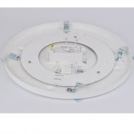 DIAMO LED Flache runde Deckenleuchte aus Glas Deckenhalterung mit LED Kranz.