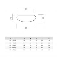 DAPHNE rounded glass ceiling light Abmessung der halbrunden Deckenlampe in 4 Gren.
