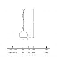 NEMSIS Glas-Pendelleuchte Abmessungen halbrunden Glas-Pendelleuchte.