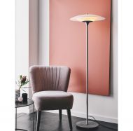 COLEEN Design Stehleuchte mit groem Glas Schne Mittelfu-Stehlampe mit groem Opalglas.