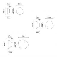 MYCENA Organische Deckenleuchte aus Glas Abmessungen der Deckenleuchten.