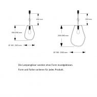SOAP PLAIN Glas-Pendelleuchte Abmessungen der beiden Glas-Pendelleuchten.