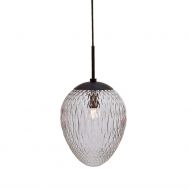 PINA Pendelleuchte mit Zapfen-Glasschirm Pendelleuchte mit groem Rauchglas in Zapfenform.