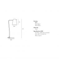 COBI Design Tischleuchte mit Schalter Abmessungen der spanischen Design Tischleuchte.