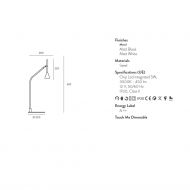 LYB Hohe Tischleuchte in minimalistischem Design Abmessungen der langen Design Wandleuchte.