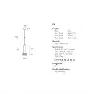 FOCUS Pendelleuchte mit Strahler Stab-Deckenleuchte mit Strahler - Abmessung.