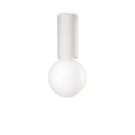 FAT Zylindrische Lampenhalterung aus Metall Lampen-Deckenhalterung in Wei.