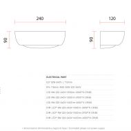 SAFRA wall light half shell Abmessung und Lumen der Wandleuchte.