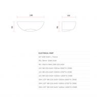 FERGI Wandleuchte Halbschale Abmessung und Lumen der Wandleuchte.