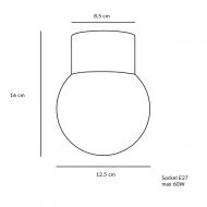 NUDE Deckenleuchte aus Porzellan IP20 Abmessung der Porzellan Deckenleuchte.