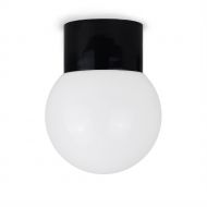 NUDE Deckenleuchte aus Porzellan IP20 Porzellan Deckenleuchte mit schwarzer Halterung.