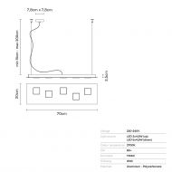 CARTER LED Hngeleuchte Abmessungen der LED Hngeleuchte.