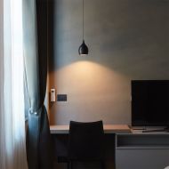 EASY SYSTEM 2-flammiges Pendel Matt schwarzer Lampenschirm, schnes LED Licht.