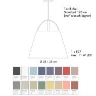 BELCANTO Farbige Metall-Pendelleuchte Hngeleuchte mit 28 cm oder 35 cm .