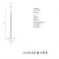 CERATIO Design Wandleuchte mit flexiblen Wandarm Abmessung der Flexarm-Wandlampe.