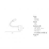 NIEKA Flexible Design Wandleuchte Abmessung der flexiblen Design Wandleuchte.