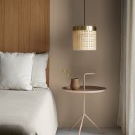 YUNA Boho Chic Design Pendelleuchte Rattan Hngeleuchte. Pendelleuchte als Nachttischlampe.