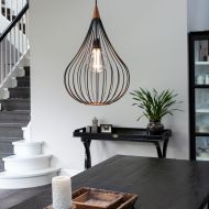 VAND Pendelleuchte mit Drahtkorb im Industrial Style Industrial Leuchte zur wohnlichen Illuminierung des Essbereichs.