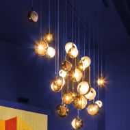 DARK & BRIGHT STAR Kaskaden Leuchte mit 3 Pendeln Wunderbares Arrangement der besonderen Glas Leuchte.