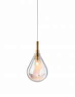 SOAP MINI Kleine hochwertige Glas-Leuchte Pearl-Variante mit Halterung in Gold geb�rstet
