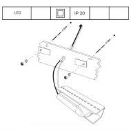 SOFFA LED Halbrunde Wandleuchte aus Leichtbeton Montagezeichnung der Wandleuchte mit LED Technik.