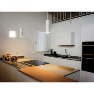 NORA Cylindrical pendant light Schlichte-weies Lampenpendel fr die Kche.