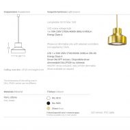 NOX Kleine Design Hngeleuchte Messing Abmessung der kleinen Messing-Leuchte.