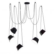 MAGNUS Modern pendant luminaire with 1 to 6 adjustable luminaires in matt lacquer finish Die Hngeleuchte mit 5 Pendeln.