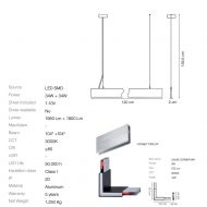 LINUS Linien Hngeleuchte 120 Lnge Abmessung der Linienleuchte.
