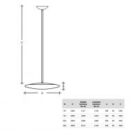 RONDO Flache Glas Hngeleuchte mit Stab-Halterung 