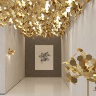 ANDROMEDA Italienische Design Hngeleuchte aus Messing Design Leuchten Serie aus goldfarbenem Messing.