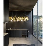 ANDROMEDA Italienische Design Hngeleuchte aus Messing Designleuchte in Mehrfach-Anordnung.