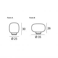 LEGR Glas-Tischleuchte mit LED in zwei Gren Abmessungen der Glas-Tischleuchten.