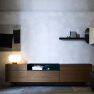 LEGR Glas-Tischleuchte mit LED in zwei Gren Moderne Sideboard Leuchte.