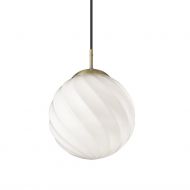 SWING Nostalgische Pendelleuchte mit Opalglas Pendellampe mit 25 cm, Halterung Messing.