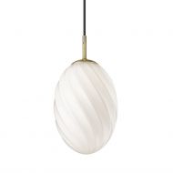 SWING I Nostalgische Pendelleuchte mit Opalglas Kleine Pendellampe mit 15 cm, Haltung Messing.