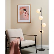 SWING 4-lam. Floor lamp with glass shades Verspielte Wohnzimmer-Stehleuchte in Schwarz.