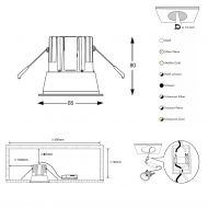 PLAY ROUND Einbaustrahler rund Montage und Abmessung Einbaustrahler.