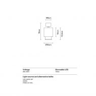 CHAP Beweglicher, dimmbarer LED Spot Abmessung und Lumen des Einbauspots.