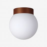 STELLA LED Kugelglas Deckenleuchte Halterung lackiert in Kupferfarben.