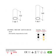 FUNNEL ON Gerader Deckenspot Deckenspot in zwei Hhe.