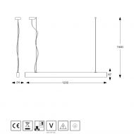 ENNO Linien Hngeleuchte 120 Lnge Abmessung der Linienleuchte.