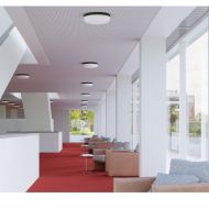 PRIMA Deckenleuchte aus Glas Deckenlampe mit E27 Fassung. Halterung in RAL Bronzefarben.