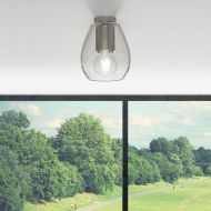 BAGAN Kleine Deckenleuchte mit farbigen Glasschirm Kleine Glas Deckenleuchte mit Blasen.