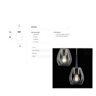 BAGAN Kleine Deckenleuchte mit farbigen Glasschirm Kleine Glas-Deckenlampe