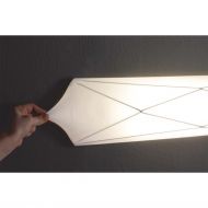 HALLEY Groe Design Deckenleuchte asymmetrisch Elastischer und waschbarer Stoffbezug in Wei.